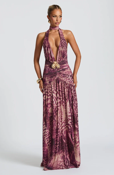 BABYBOO (LN) "Melania - Magenta Orchid Print" maxi dress! 16
