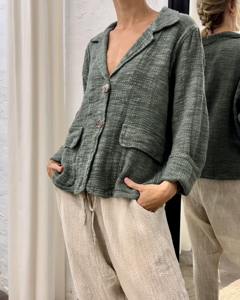 LA BOTTEGA (ITA) "Giacca agave" linen jacket! 8-16