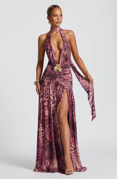 BABYBOO (LN) "Melania - Magenta Orchid Print" maxi dress! 16