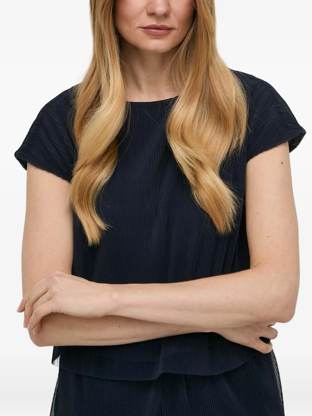 ARMANI EXCHANGE - Navy micro pleat top! 8-10