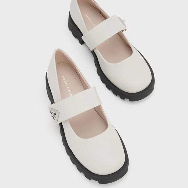 CHARLES & KEITH (LN) "Trice Metallic Accent Mary Janes"! 37