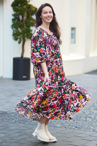 CHARLO "Malva" tiered midi dress! 16