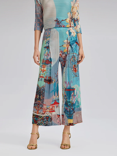 RICH RADI Q'S (LN) "Artistic Print" pleat pant! 8-12