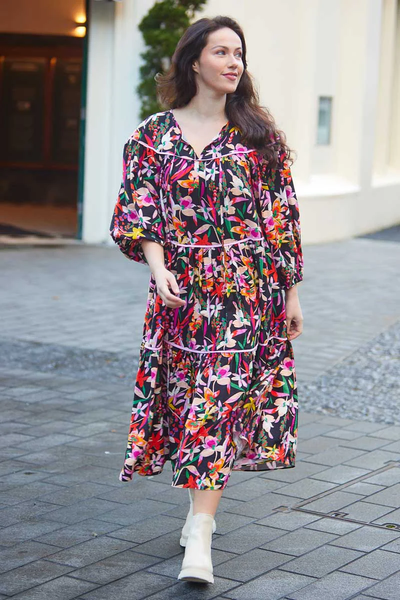 CHARLO "Malva" tiered midi dress! 16