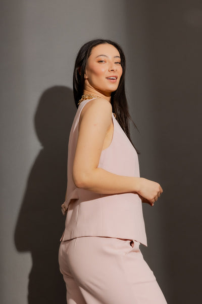 MOTTO - Pink arch tailored vest! 12