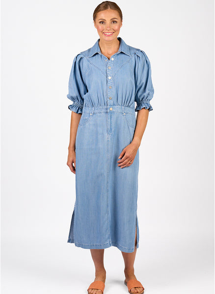 KNEWE LABEL - Chambray Dual midi shirt dress! 12