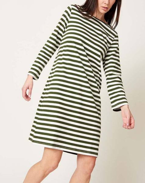 KOWTOW - Breton dress - Deep green stripe! 18