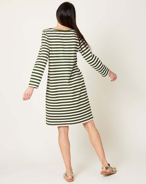 KOWTOW - Breton dress - Deep green stripe! 18