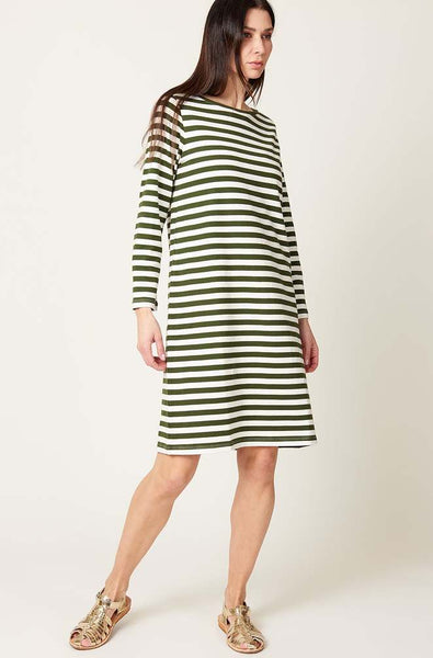 KOWTOW - Breton dress - Deep green stripe! 18