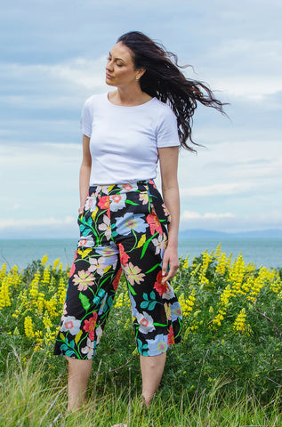 LOVE & GLORY (BN) NZ - Paloma linen pant -  Black floral! 12