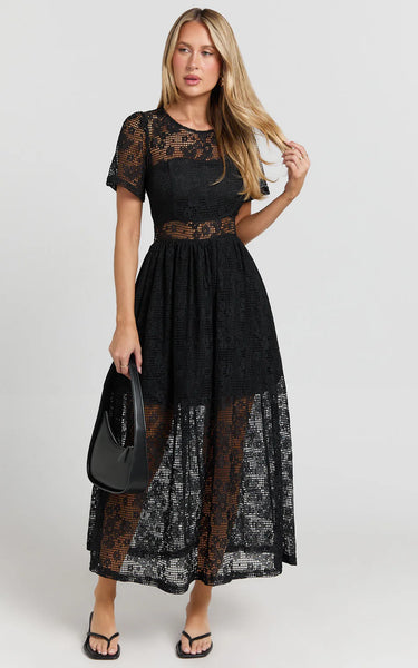 SHOWPO - Lace mesh Leoni midi dress! 10