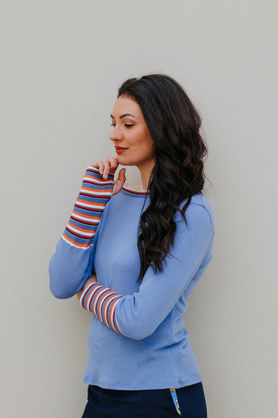 LOVE & GLORY - Alma merino top - Cornflower! 8-10