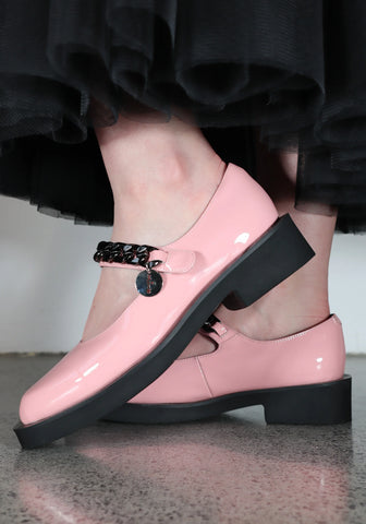 MINX "Mary Chain" pink patent shoes! 38