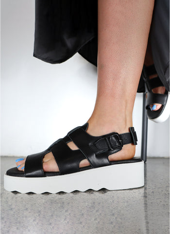 MINX "Delta" leather platform sandals! 39