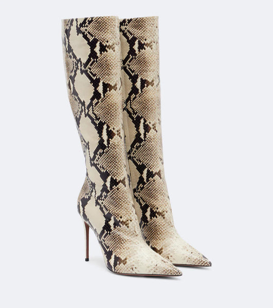 PARIS TEXAS (LN) ITA - Vera snake effect leather boots! 39.5