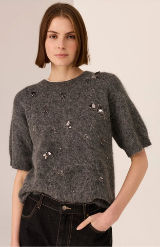 POL (BN) "Haviland beaded knit" alpaca blend tee! 12