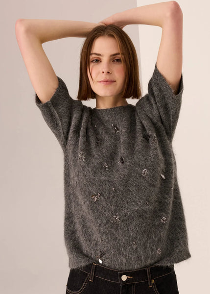 POL (BN) "Haviland beaded knit" alpaca blend tee! 12