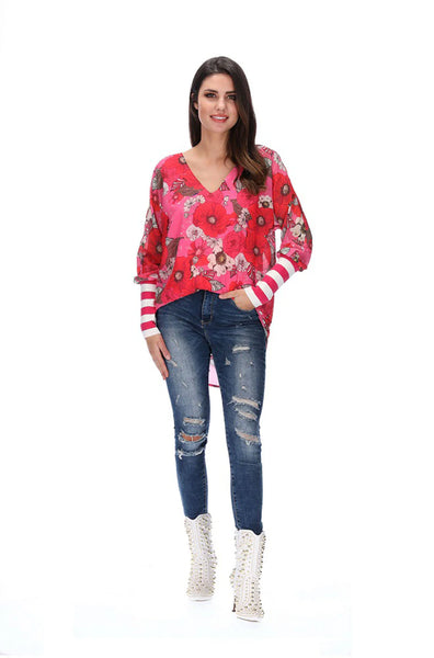 AUGUSTINE - Pink floral Hannah top! 12