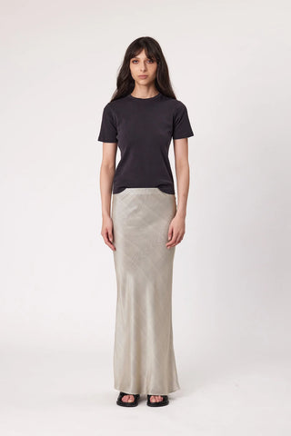 REMAIN (LN) Ainslee silk blend bias maxi skirt - Ivory stripe! 14