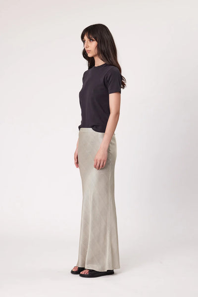 REMAIN (LN) Ainslee silk blend bias maxi skirt - Ivory stripe! 14