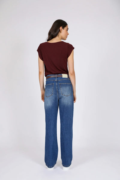 MARLOW (LN) Soft tencel/wool roam tee - Oxblood! 10-12
