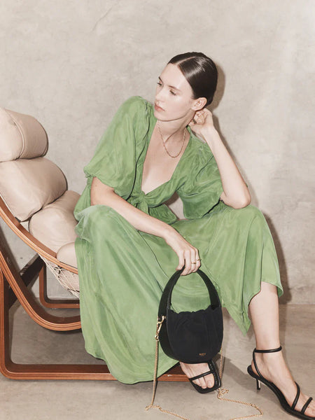 SANCIA (LN) The Cerie cupro maxi dress - Bottle green! 12