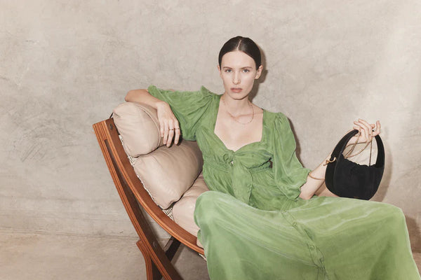 SANCIA (LN) The Cerie cupro maxi dress - Bottle green! 12