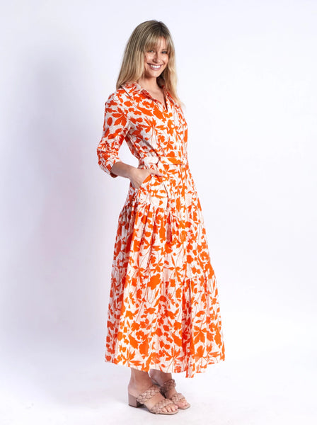LEONI (LN) "Zoe" shirt dress - Orange floral! 14