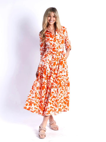 LEONI (LN) "Zoe" shirt dress - Orange floral! 14
