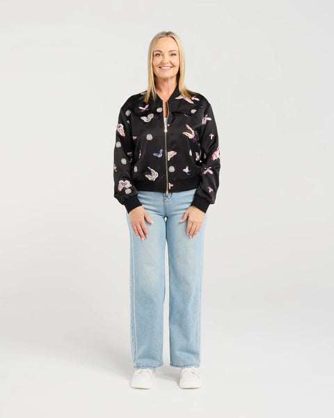 SEDUCE (LN) Camille embroidered moth bomber jacket! 14
