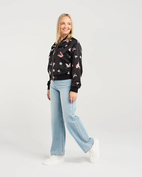 SEDUCE (LN) Camille embroidered moth bomber jacket! 14