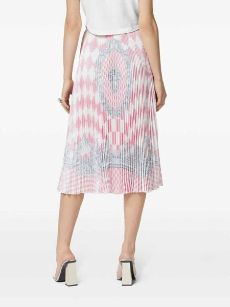 VERSACE (LN) ITA -  Silver baroque pleated midi skirt! 6