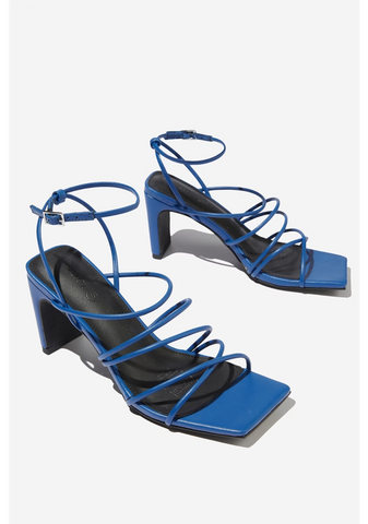RUBI (LN) Tubular strappy blue heels! 40