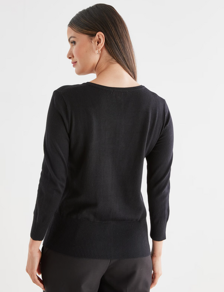 OLIVER BLACK (LN) Crew neck viscose knit cardi - Navy! 12
