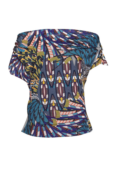 PAULA RYAN (BN) Mosaic mesh print cowl neck top! 14