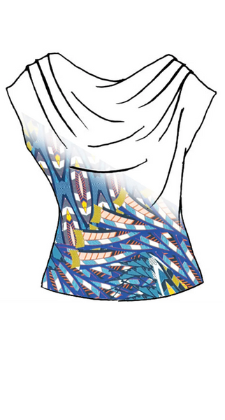 PAULA RYAN (BN) Mosaic mesh print cowl neck top! 14