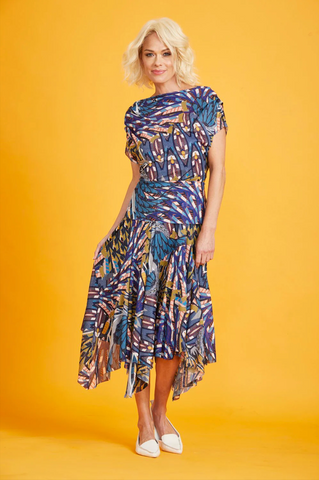 PAULA RYAN (BN) Mosaic mesh print cowl neck top! 14