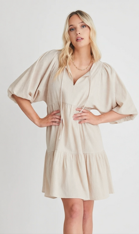 AMONG THE BRAVE - Provocation puff sleeve dress! 8-10
