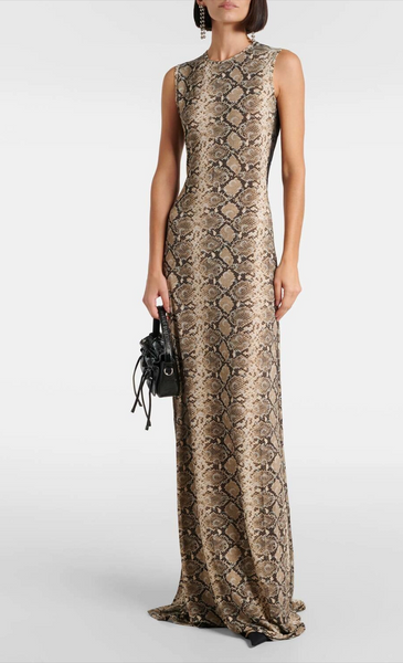 MARINE SERRE - All over moon snake print maxi dress! 8-10