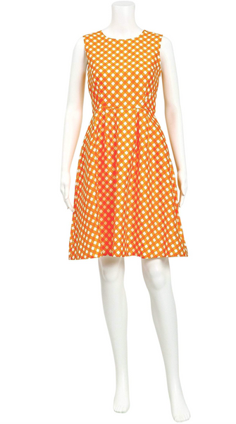 KATE SPADE - Orange gingham silk blend dress! 6