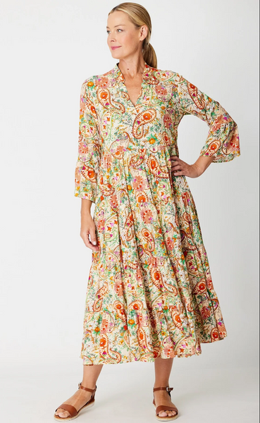 CORDELLA AT - Paisley floral tiered midi dress! 16