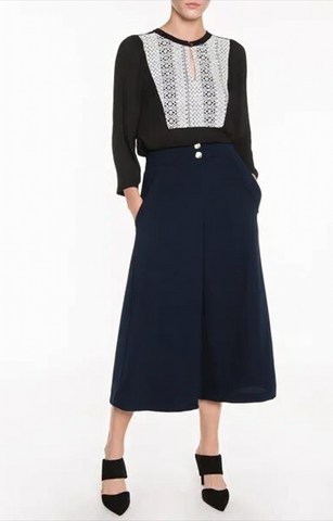 VERONIKA MAINE - Double weave button culottes - Navy! 14