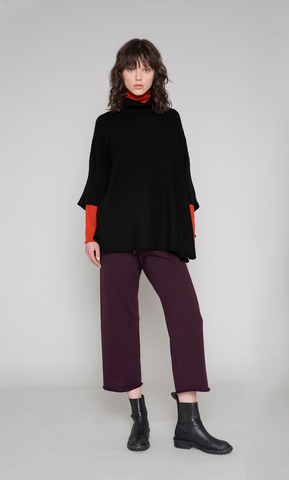 STANDARD ISSUE (NZ) Merino rib knit poncho! 10-14