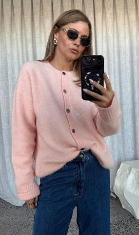 SUPERETTE - Angora blend Coven cardi - Peach! 10-12