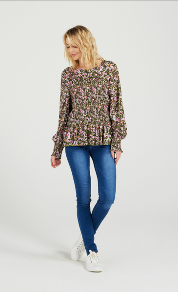 ZAFINA (LN) Kaia floral puff sleeve shirred blouse! 14