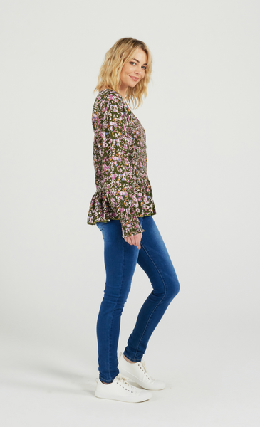 ZAFINA (LN) Kaia floral puff sleeve shirred blouse! 14