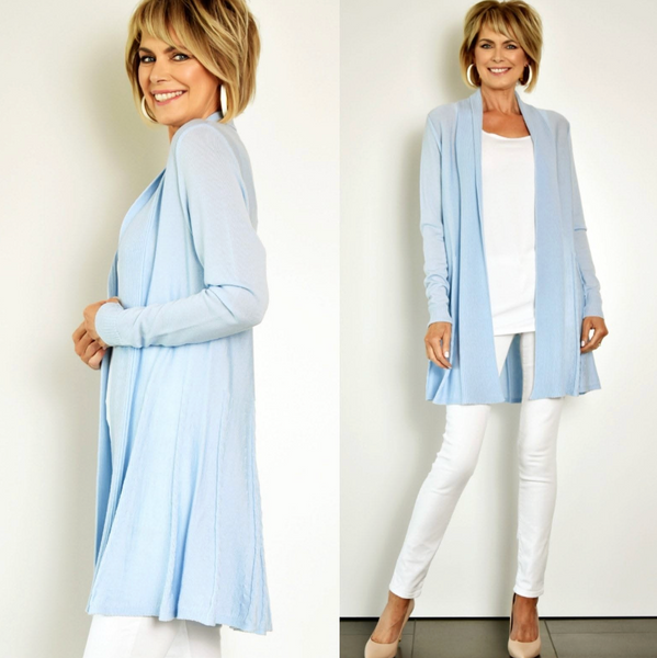 PAULA RYAN (NZ) "Ribbed long" merino cardigan! 12