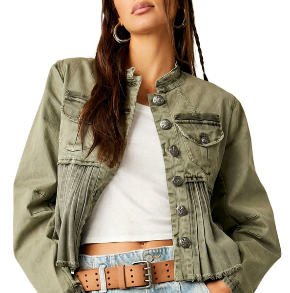 FREE PEOPLE (LN) Cassidy pleated denim jacket! 12