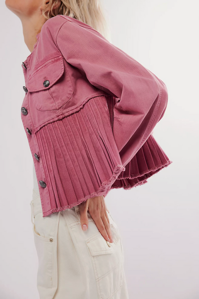 FREE PEOPLE (LN) Cassidy pleated denim jacket! 12