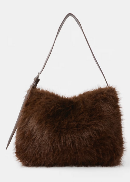 ANKO (LN) Faux fur tote bag - Chocolate!